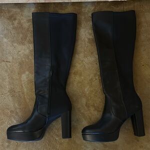 Mix No. 6 Zenah Knee High Platform Boot in Black